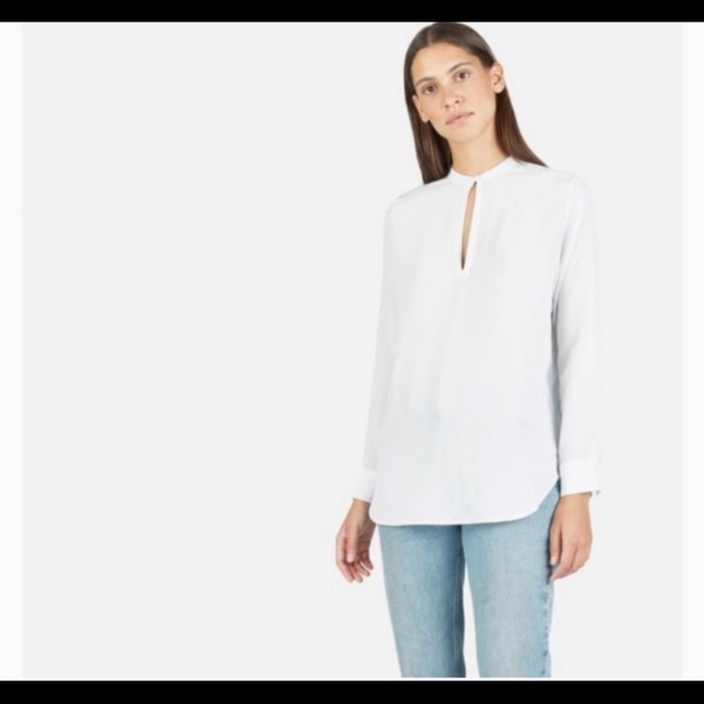Everlane Silk Split Neck Shirt